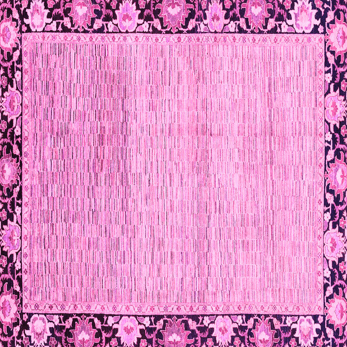 Square Abstract Pink Modern Rug, abs3673pnk