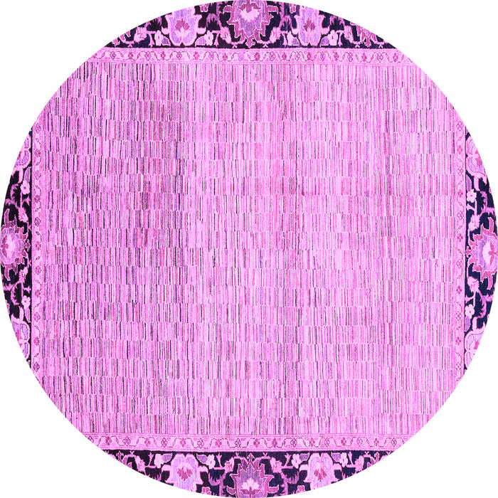 Round Abstract Purple Modern Rug, abs3673pur