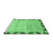 Sideview of Machine Washable Abstract Emerald Green Modern Area Rugs, wshabs3673emgrn