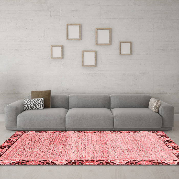 Modern Red Washable Rugs