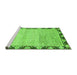 Sideview of Machine Washable Abstract Green Modern Area Rugs, wshabs3673grn