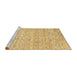 Sideview of Machine Washable Abstract Cinnamon Brown Rug, wshabs3674