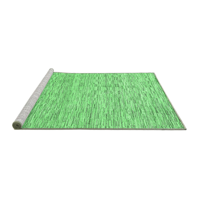 Sideview of Machine Washable Abstract Emerald Green Modern Area Rugs, wshabs3674emgrn