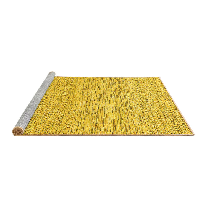 Sideview of Machine Washable Abstract Yellow Modern Rug, wshabs3674yw
