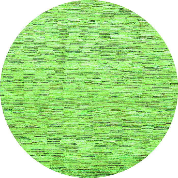 Round Abstract Green Modern Rug, abs3674grn