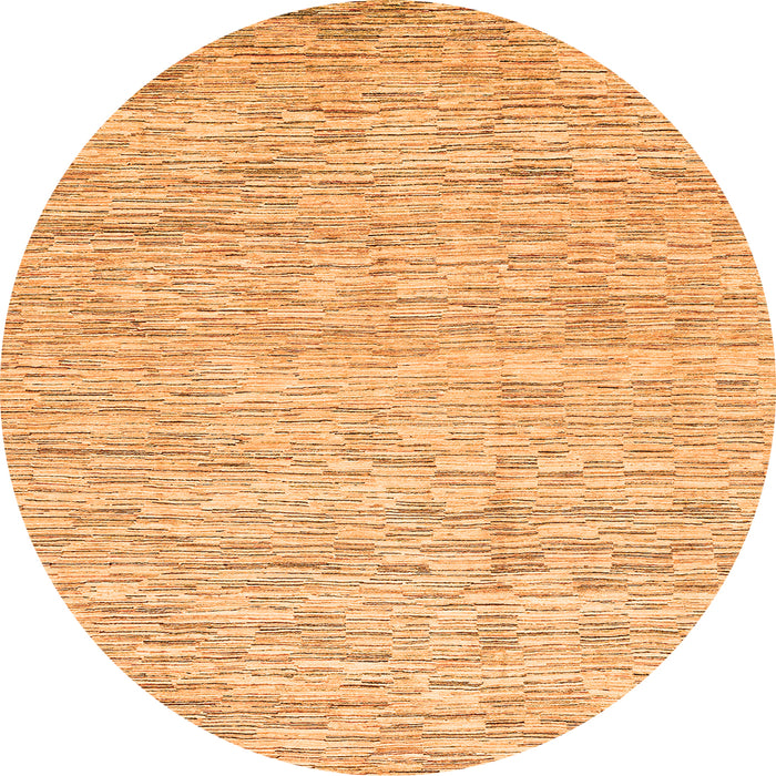 Round Machine Washable Abstract Orange Modern Area Rugs, wshabs3674org