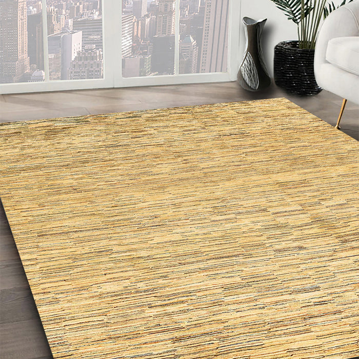 Abstract Cinnamon Brown Modern Rug in Family Room, abs3674