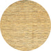 Round Abstract Cinnamon Brown Modern Rug, abs3674