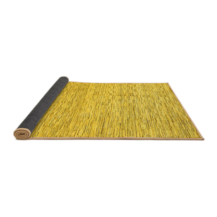 Sideview of Abstract Yellow Modern Rug, abs3674yw