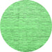 Round Abstract Emerald Green Modern Rug, abs3674emgrn