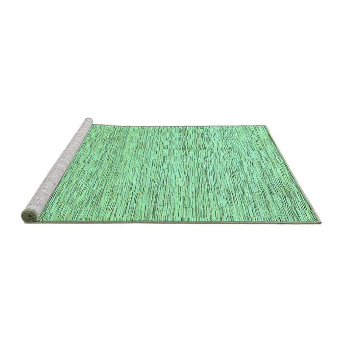 Sideview of Machine Washable Abstract Turquoise Modern Area Rugs, wshabs3674turq