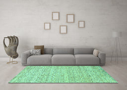 Machine Washable Abstract Turquoise Modern Area Rugs in a Living Room,, wshabs3674turq