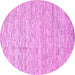 Round Machine Washable Abstract Purple Modern Area Rugs, wshabs3674pur