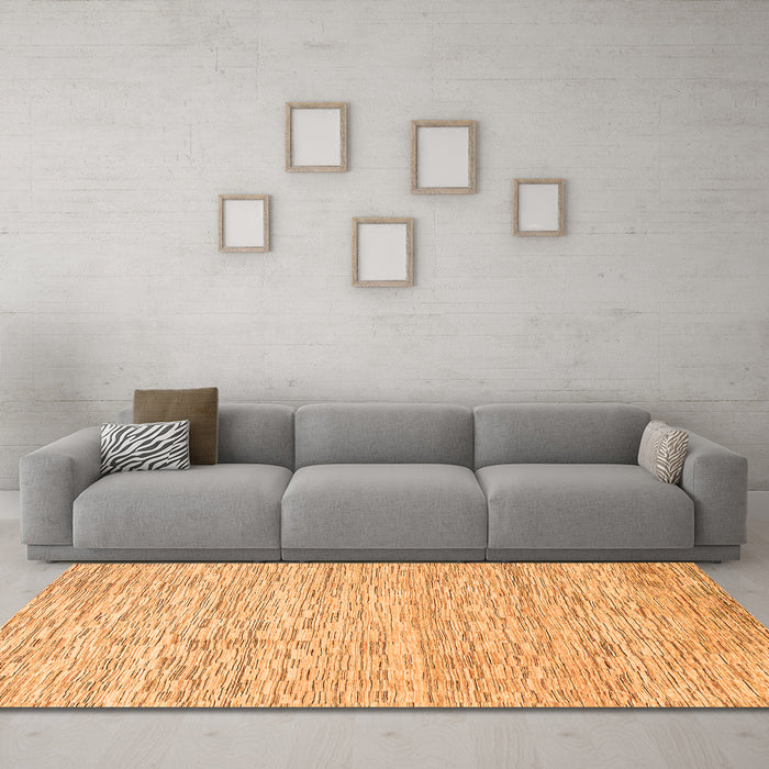 Machine Washable Abstract Orange Modern Area Rugs in a Living Room, wshabs3674org
