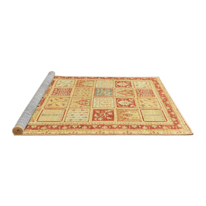Sideview of Machine Washable Abstract Orange Rug, wshabs3675