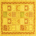 Square Abstract Yellow Modern Rug, abs3675yw