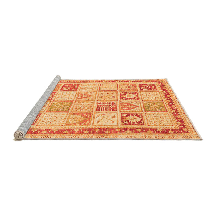 Sideview of Machine Washable Abstract Orange Modern Area Rugs, wshabs3675org