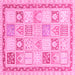 Square Abstract Pink Modern Rug, abs3675pnk