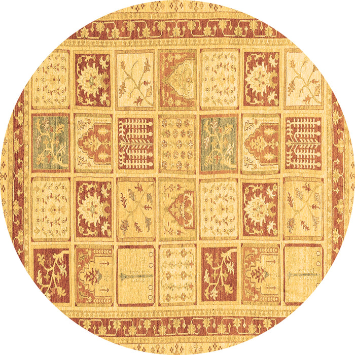Round Abstract Brown Modern Rug, abs3675brn