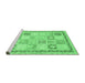 Sideview of Machine Washable Abstract Emerald Green Modern Area Rugs, wshabs3675emgrn