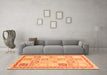 Machine Washable Abstract Orange Modern Area Rugs in a Living Room, wshabs3675org