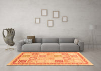 Machine Washable Abstract Orange Modern Rug, wshabs3675org