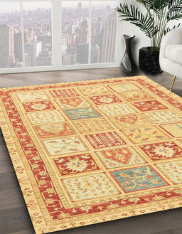 Machine Washable Abstract Orange Rug in a Family Room, wshabs3675