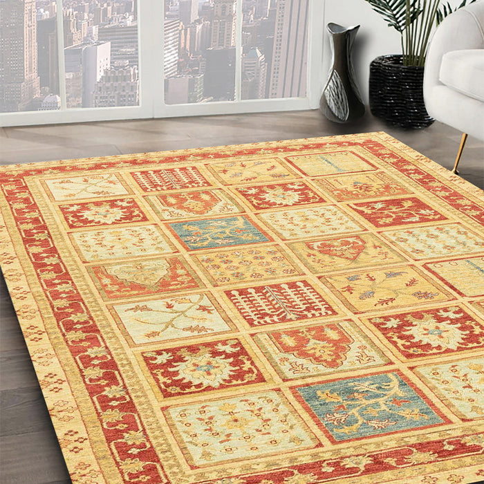 Machine Washable Abstract Orange Rug in a Family Room, wshabs3675