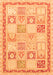 Machine Washable Abstract Orange Modern Area Rugs, wshabs3675org