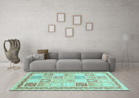 Machine Washable Abstract Light Blue Modern Rug, wshabs3675lblu