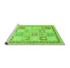 Sideview of Machine Washable Abstract Green Modern Area Rugs, wshabs3675grn