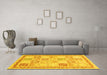 Machine Washable Abstract Yellow Modern Rug in a Living Room, wshabs3675yw