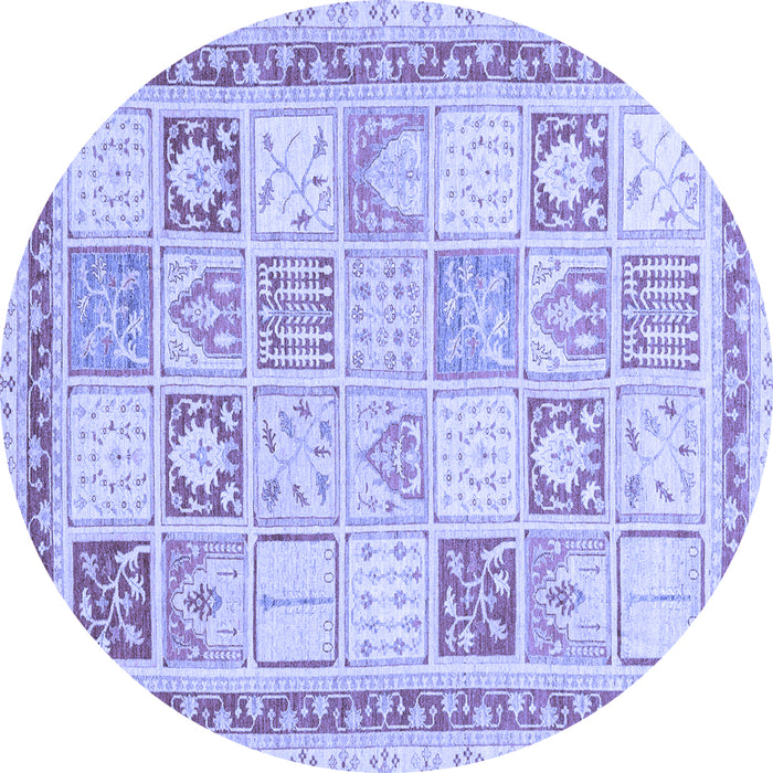Round Machine Washable Abstract Blue Modern Rug, wshabs3675blu
