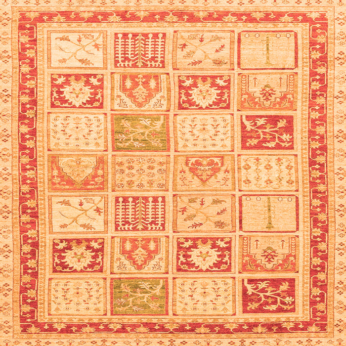 Square Abstract Orange Modern Rug, abs3675org