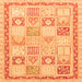 Square Abstract Orange Modern Rug, abs3675org