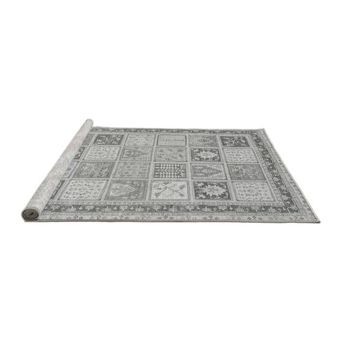 Sideview of Machine Washable Abstract Gray Modern Rug, wshabs3675gry