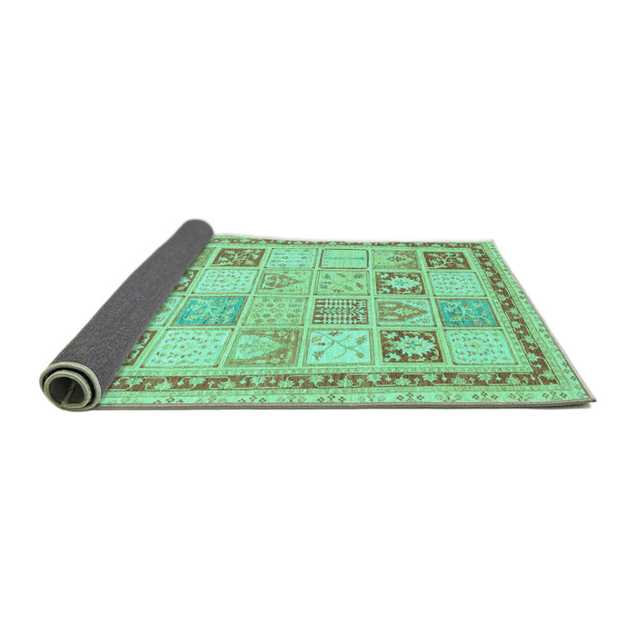 Sideview of Abstract Turquoise Modern Rug, abs3675turq