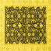 Square Machine Washable Oriental Yellow Traditional Rug, wshabs3676yw