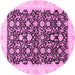 Round Oriental Pink Traditional Rug, abs3676pnk