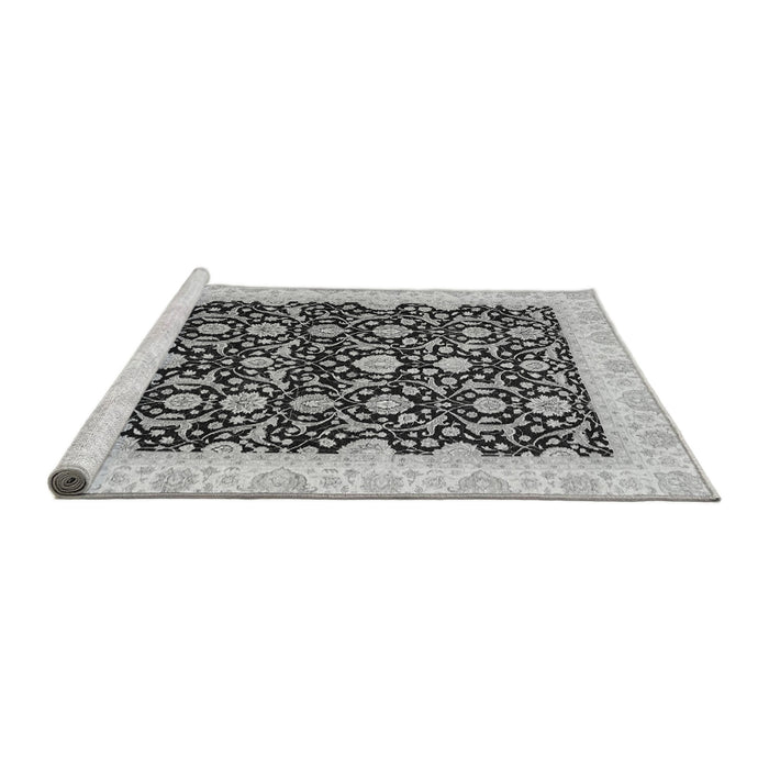Sideview of Machine Washable Oriental Gray Traditional Rug, wshabs3676gry