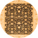 Round Oriental Orange Traditional Rug, abs3676org