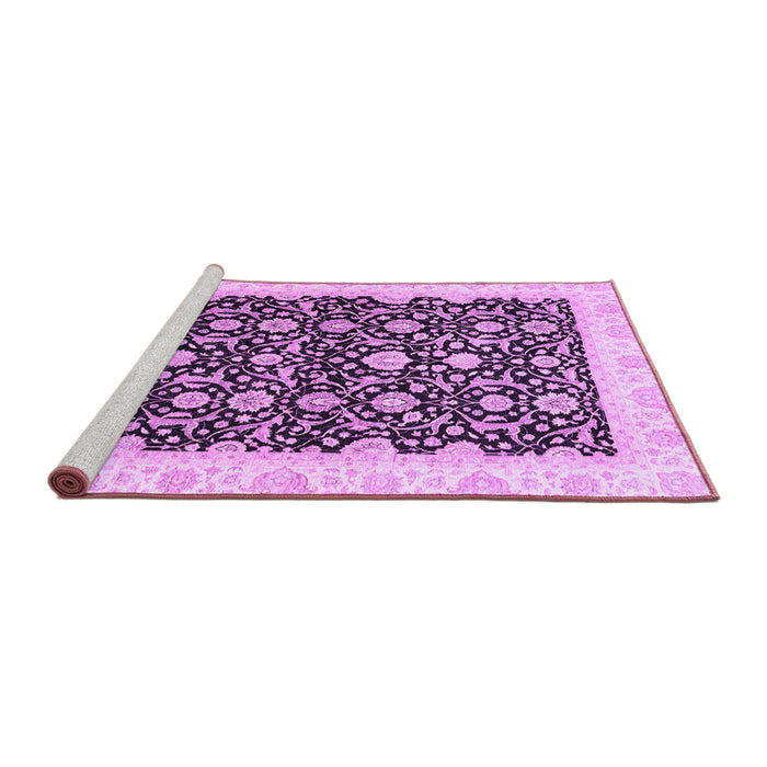 Sideview of Machine Washable Oriental Purple Traditional Area Rugs, wshabs3676pur