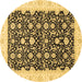 Round Oriental Brown Traditional Rug, abs3676brn