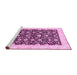 Sideview of Machine Washable Oriental Pink Traditional Rug, wshabs3676pnk