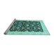 Sideview of Machine Washable Oriental Light Blue Traditional Rug, wshabs3676lblu