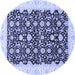 Round Oriental Blue Traditional Rug, abs3676blu