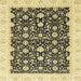 Square Abstract Mustard Yellow Oriental Rug, abs3676