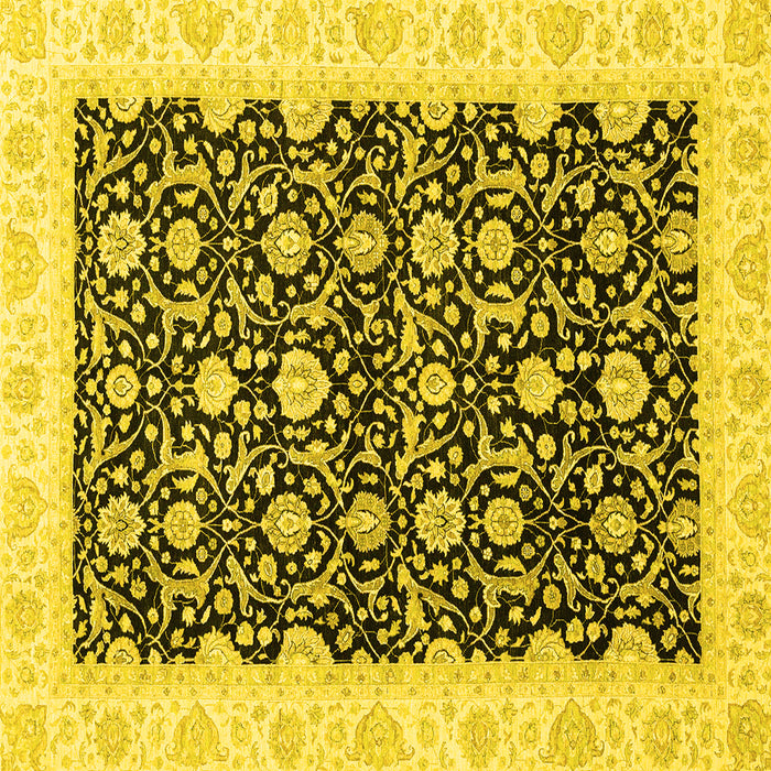 Square Oriental Yellow Traditional Rug, abs3676yw