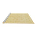 Sideview of Machine Washable Abstract Chrome Gold Yellow Rug, wshabs3677