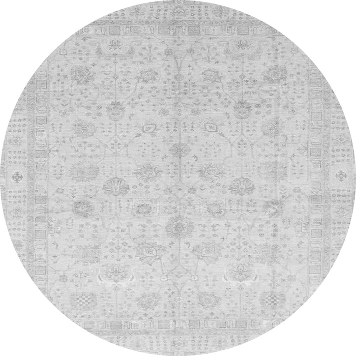 Round Oriental Gray Traditional Rug, abs3677gry